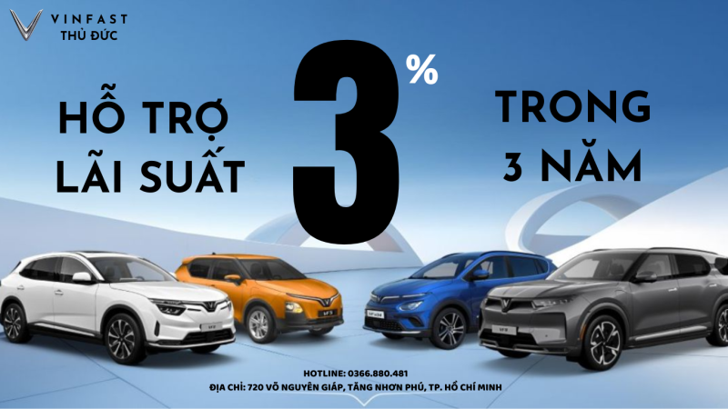 Hỗ trợ lãi suất 3% trong 3 năm đầu – Chính sách ưu đãi lớn từ VinFast tháng 8/2025